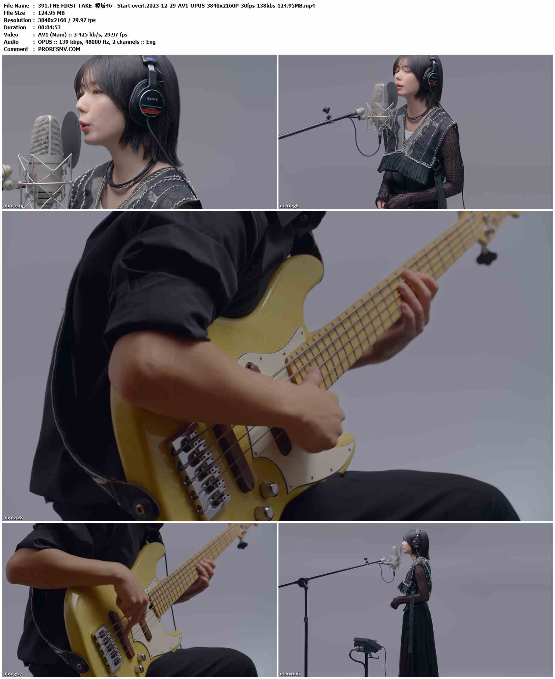 391.THE FIRST TAKE  櫻坂46 - Start over!.2023-12-29-AV1-OPUS-3840x2160P-30fps-138kbs-124.95MB官方MV_高清MV